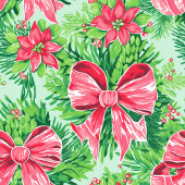 Speelse magenta groene preppy kerstloper medium tafelloper