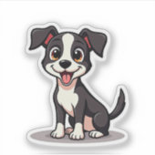 Speelse Manchester Terrier Puppy – Chibi Stijl Sticker (Voorkant)