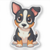 Speelse Manchester Terrier Puppy – Chibi Stijl Sticker (Voorkant)