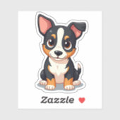 Speelse Manchester Terrier Puppy – Chibi Stijl Sticker (Vel)