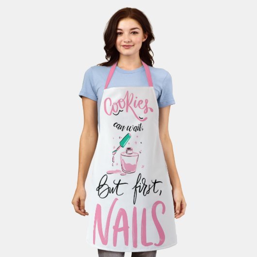 Speelse Manicure Stylist Schort (Gedragen)