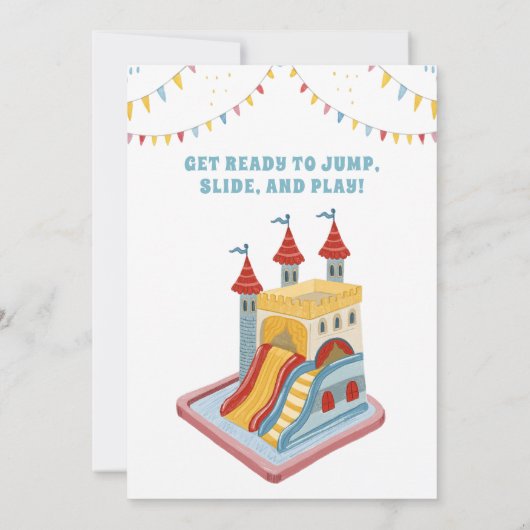 Speelse Maze Castle verjaardagsfeestje Kaart (Achterkant)
