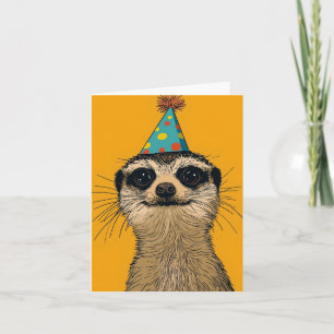 Speelse Meerkat Verjaardag Kaart