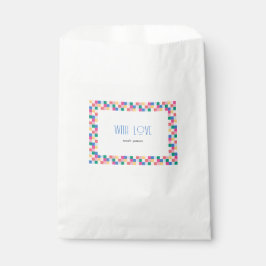 Speelse meerkleurige blokken bedankzakje