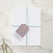 Speelse meerkleurige blokken cadeaulabel (Met Touw)