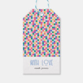 Speelse meerkleurige blokken cadeaulabel (Voorkant)