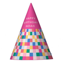 Speelse meerkleurige blokken feesthoedjes