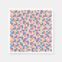 Speelse meerkleurige blokken servet