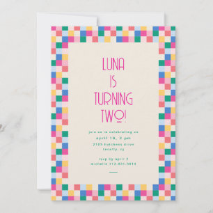 Speelse meerkleurige blokken verjaardagsfeestje kaart