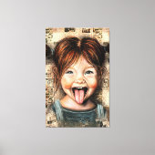 Speelse Meisje Grappige Canvasprint Canvas Afdruk (Voorkant)