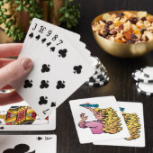 Speelse Meisje met Kleurkrijt Pokerkaarten (Insitu)