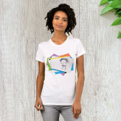 Speelse meisje schets tekening met kleurrijke potl t-shirt