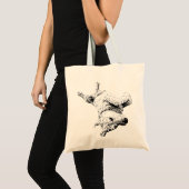 Speelse metgezel in de rij tote bag (Voorkant (product))
