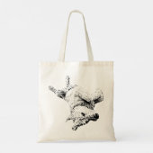 Speelse metgezel in de rij tote bag (Achterkant)