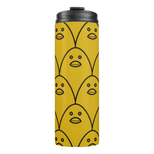 Speelse Minimalistische Gele Kuiken Reizen Koffie  Thermosbeker