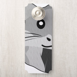 Speelse minimalistische hamster deurhanger