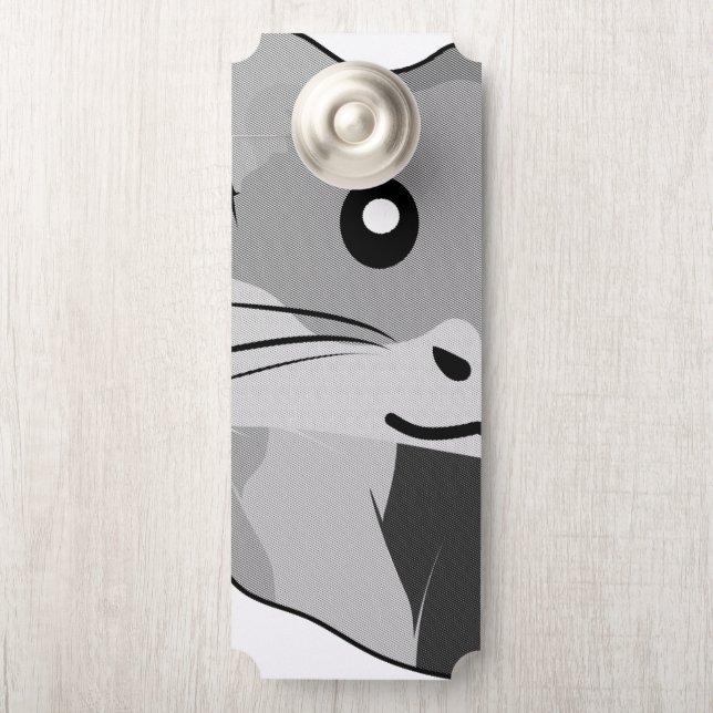 Speelse minimalistische hamster deurhanger (Op knop)