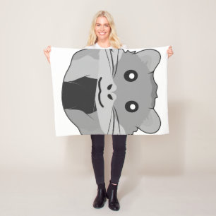 Speelse minimalistische hamster fleece deken