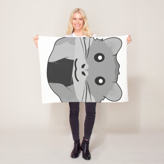 Speelse minimalistische hamster fleece deken (In situ)