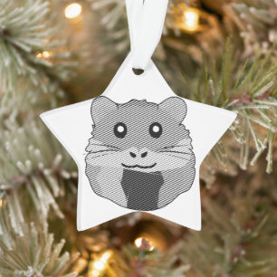Speelse minimalistische hamster ornament