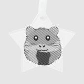 Speelse minimalistische hamster ornament (achterkant)