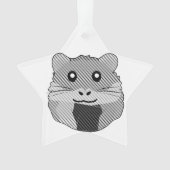 Speelse minimalistische hamster ornament (voorkant)