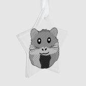 Speelse minimalistische hamster ornament (voorkant)