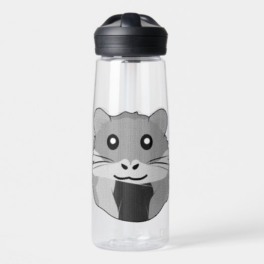 Speelse minimalistische hamster waterfles (Voorkant)