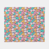 Speelse minimalistische katten in meerkleurige pas fleece deken (Voorkant (Horizontaal))