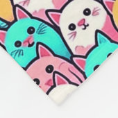 Speelse minimalistische katten in meerkleurige pas fleece deken (Hoek)