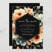 Speelse Minimalistische Perzik Huwelijk Save The Date (Voorkant / Achterkant)