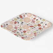 Speelse Mix Perzikgroene Geïllustreerde Bloemen Bl Papieren Bordje (Gebogen)