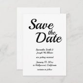 Speelse moderne lettertype zwart en wit kaart (Voorkant / Achterkant)