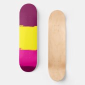 Speelse Moerbei Roze Gele Skateboard Deck (Voorkant)
