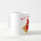 Speelse mok cadeau verraste haan - Aangepaste teks (Voorkant links)
