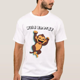Speelse Monkey Cartoon met Cheeky Smile T-shirt
