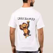 Speelse Monkey Cartoon met Cheeky Smile T-shirt (Achterkant)
