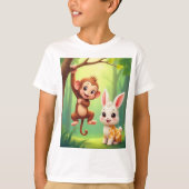 Speelse Monkey Kinderen T-shirt (Voorkant)