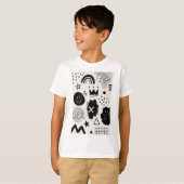 Speelse monochrome vormen t-shirt (Voorkant volledig)