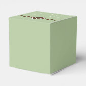 Speelse Monogram in Sage Green en Brown Favor Box Bedankdoosjes (Achterkant)