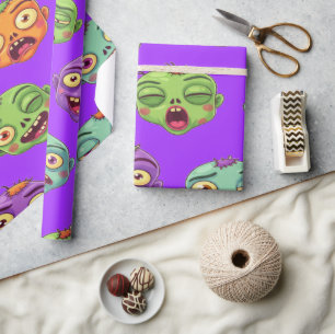 Speelse Monsters Zombies Voor Halloween Cadeaupapier