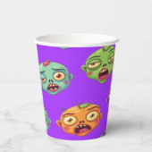 Speelse Monsters Zombies Voor Halloween Papieren Bekers (Achterkant)