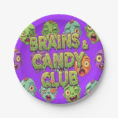 Speelse Monsters Zombies Voor Halloween Papieren Bordje (Voorkant)