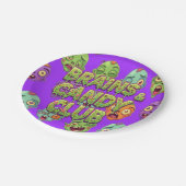 Speelse Monsters Zombies Voor Halloween Papieren Bordje (Gekanteld)