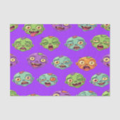 Speelse Monsters Zombies Voor Halloween Tissuepapier (Voorkant)