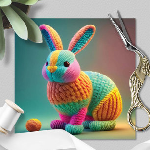 Speelse Mop Bunny Pasen Feestdagenkaart