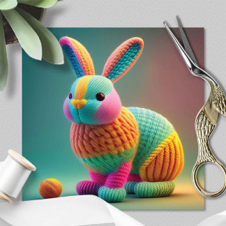 Speelse Mop Bunny Pasen Feestdagenkaart