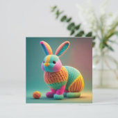 Speelse Mop Bunny Pasen Feestdagenkaart (Staand voorkant)
