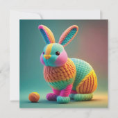 Speelse Mop Bunny Pasen Feestdagenkaart (Voorkant)