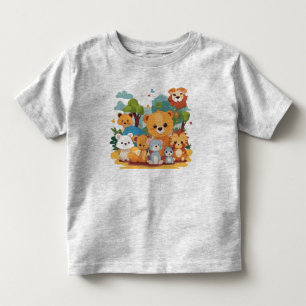 Speelse Moppige Dieren Vrienden Peuter Fijne Jerse Kinder Shirts